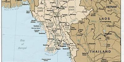 Янгон Бірма карті
