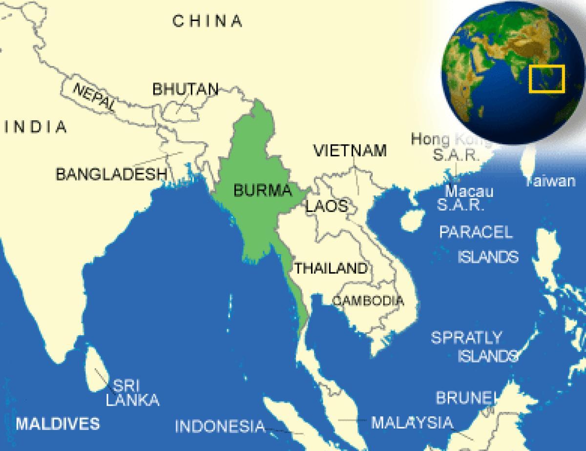 Бірма або М'янма карті 