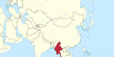 Карта світу Бірма М'янма 