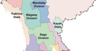 Карта М'янми і держави