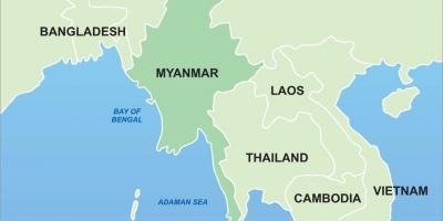 М'янма на карті Азії